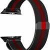 Метална каишка за Apple Watch черна-червена