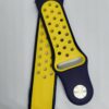 Силиконова каишка Sport 22 mm за Samsung / Huawei watch тъмно синя- жълта - Image 3