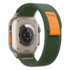 Текстилна каишка за Apple Watch Ultra/ SE series 9 8 7 6 5 4 3 2 тъмно зелена