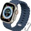 Силиконова каишка / Ocean band/ за Apple 49 mm 45 mm 44 mm 42 mm – тъмно синя